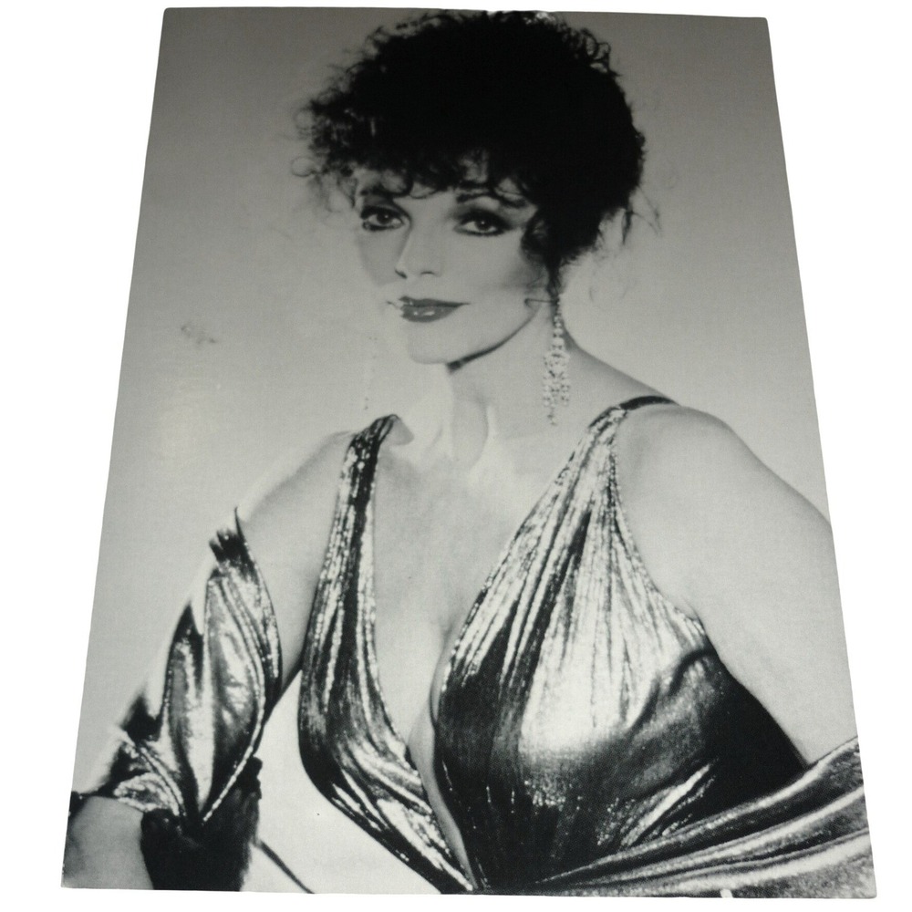Joan Collins Midnight Movies Vintage 1980s Glamour Greeting Card 5x7 B&W 90NV610